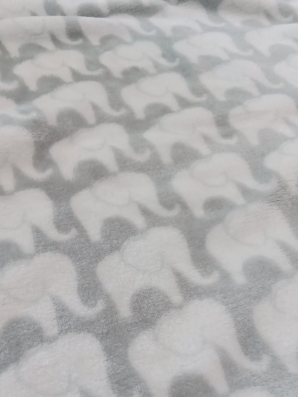 HB  Grey And White Elephant Baby Blanket